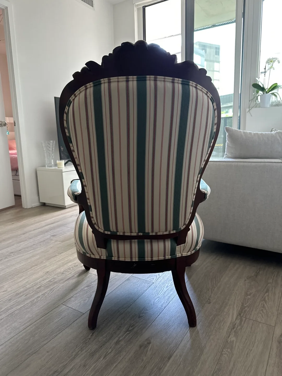 Antique Striped Accent Chair image indicator(5)