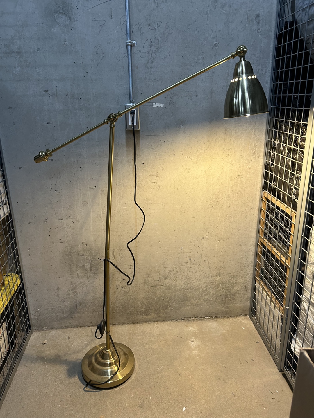 Brass Finish Adjustable Floor Lamp
