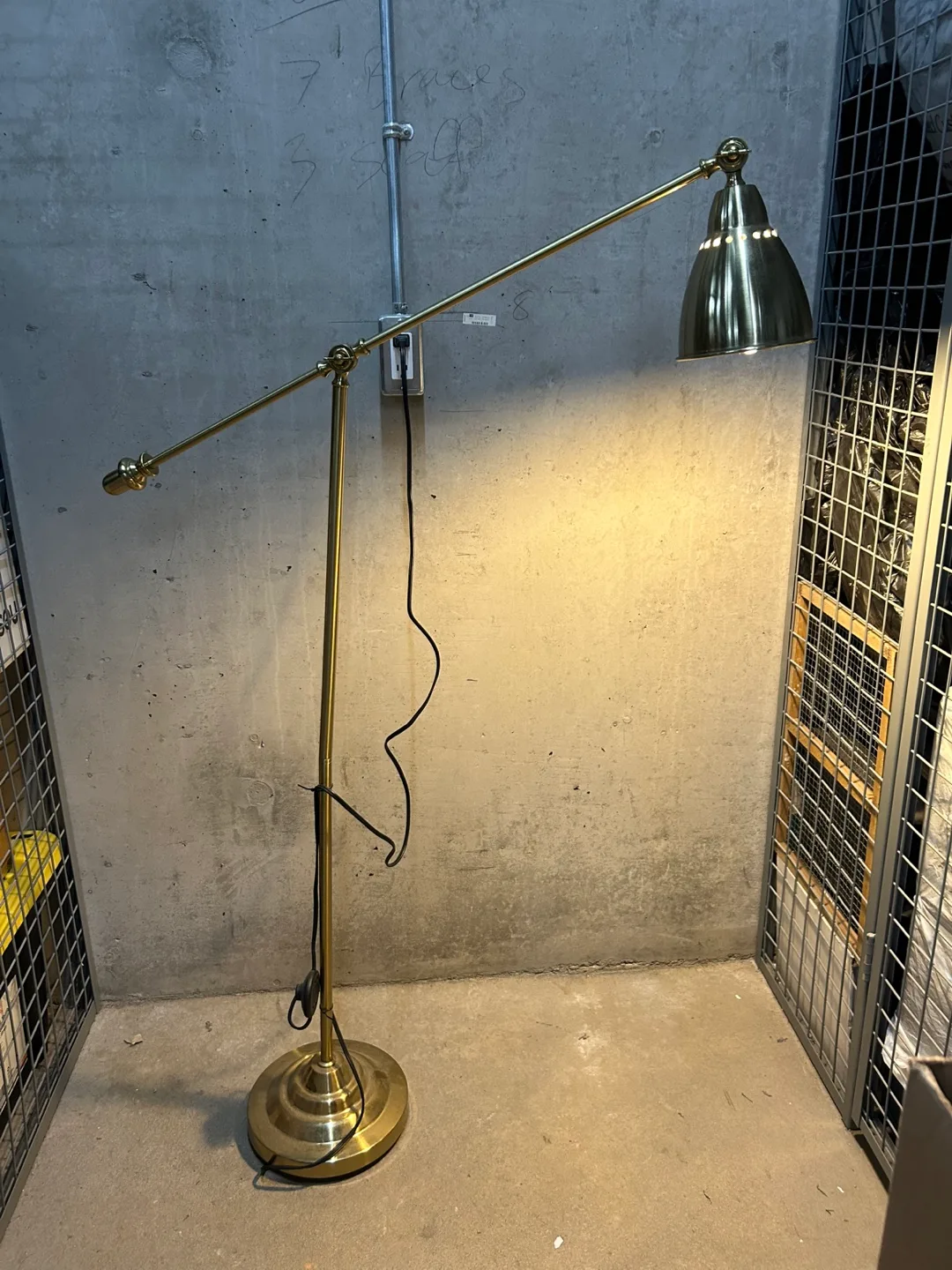 Brass Finish Adjustable Floor Lamp thumbnail