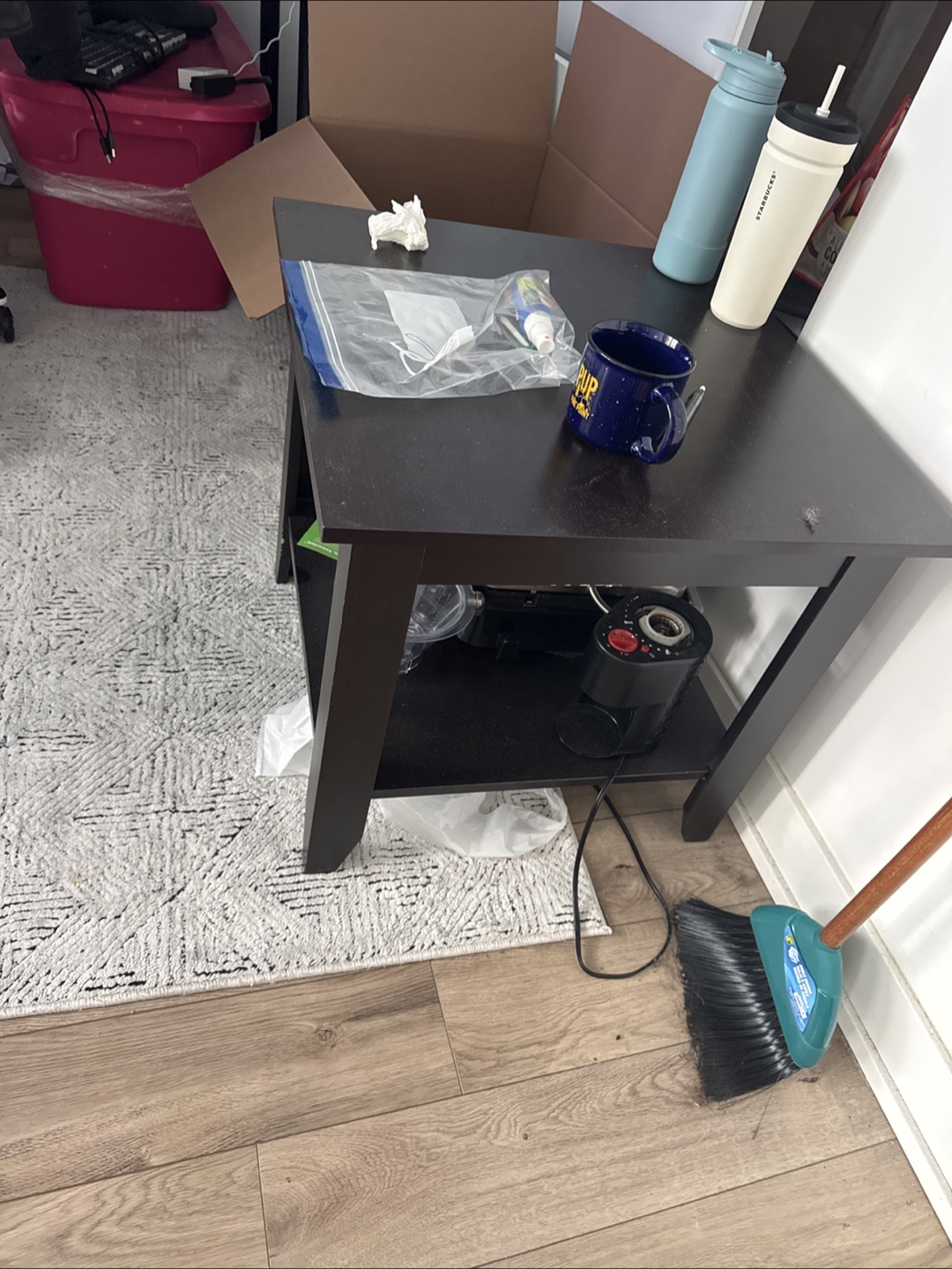 Two wooden end tables