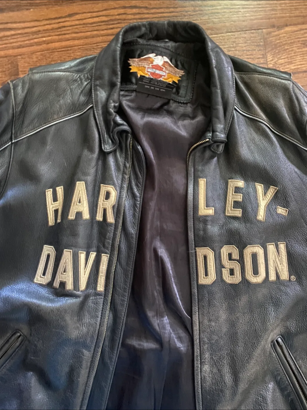 Harley Davidson 100th Anniversary  Motorcycle Leather Jacket XL image indicator(2)