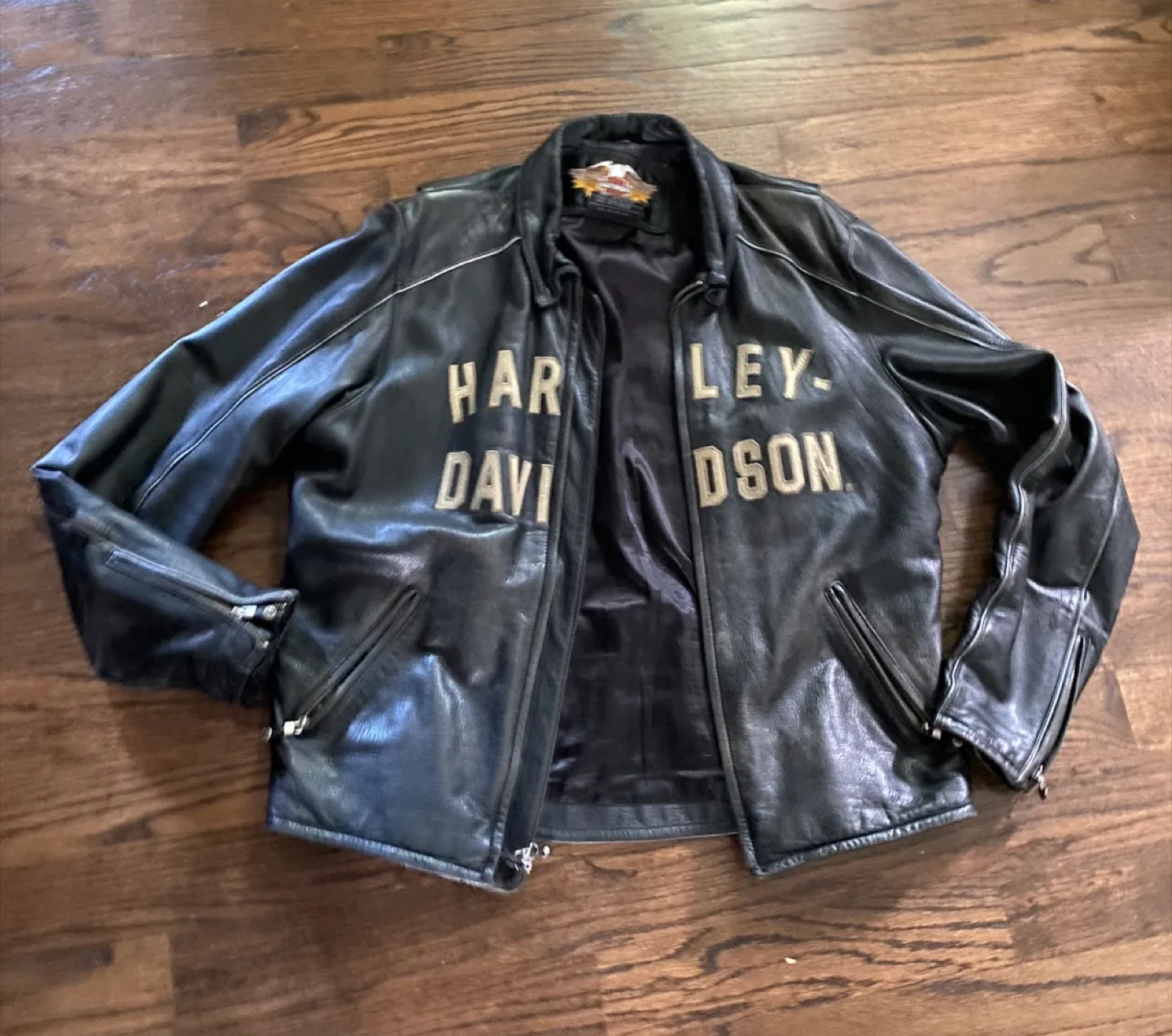 Harley Davidson 100th Anniversary  Motorcycle Leather Jacket XL image indicator(3)