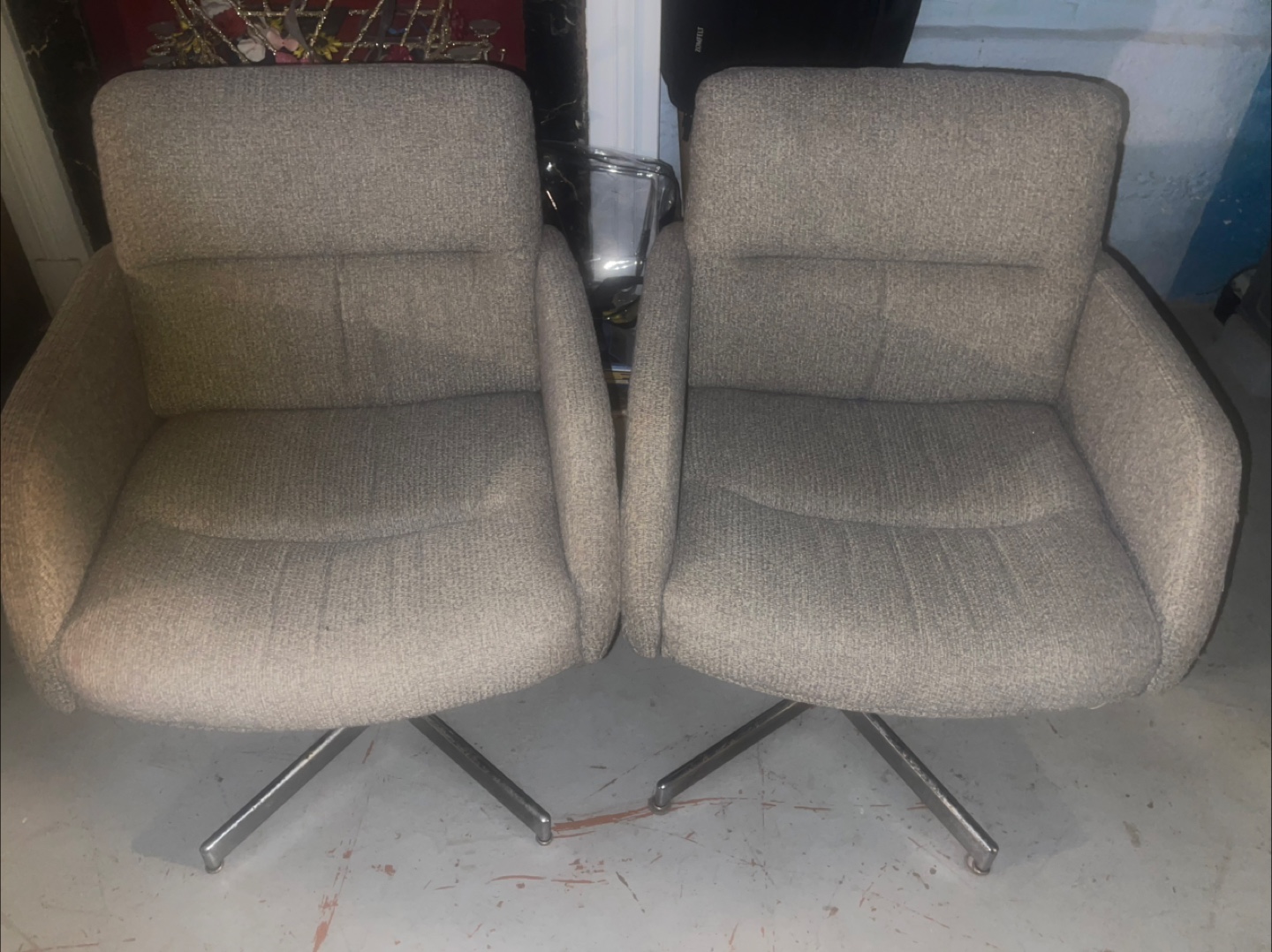 Swivel Armchair Set - Gray