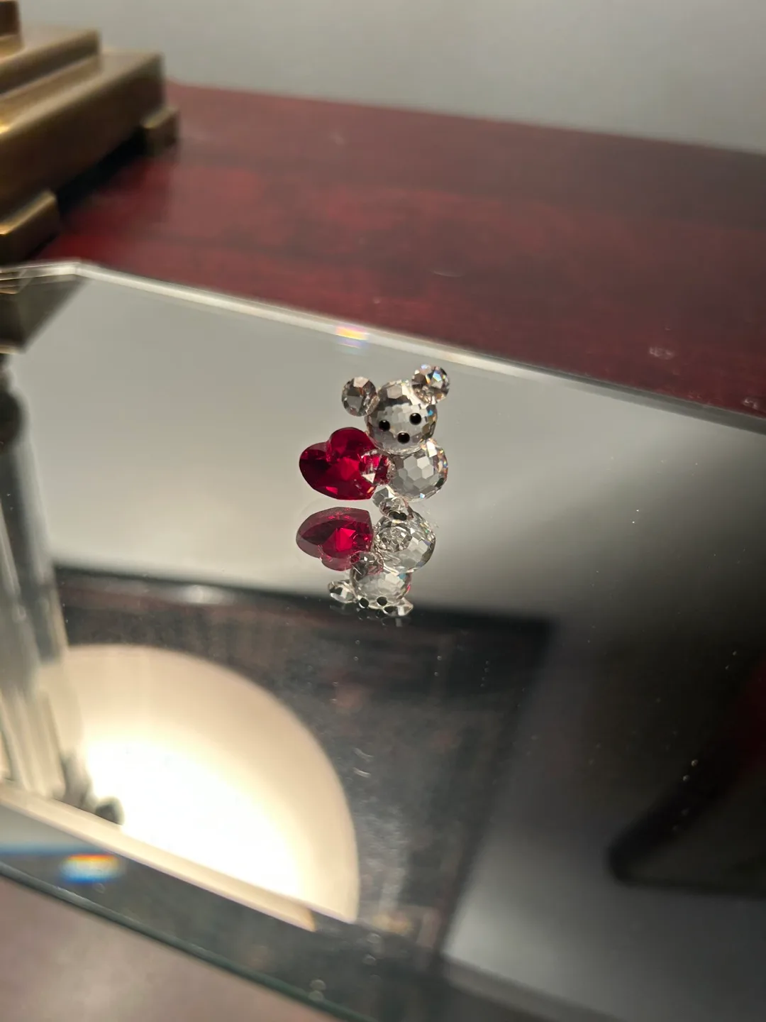 Crystal World Bear with Heart Figurine thumbnail