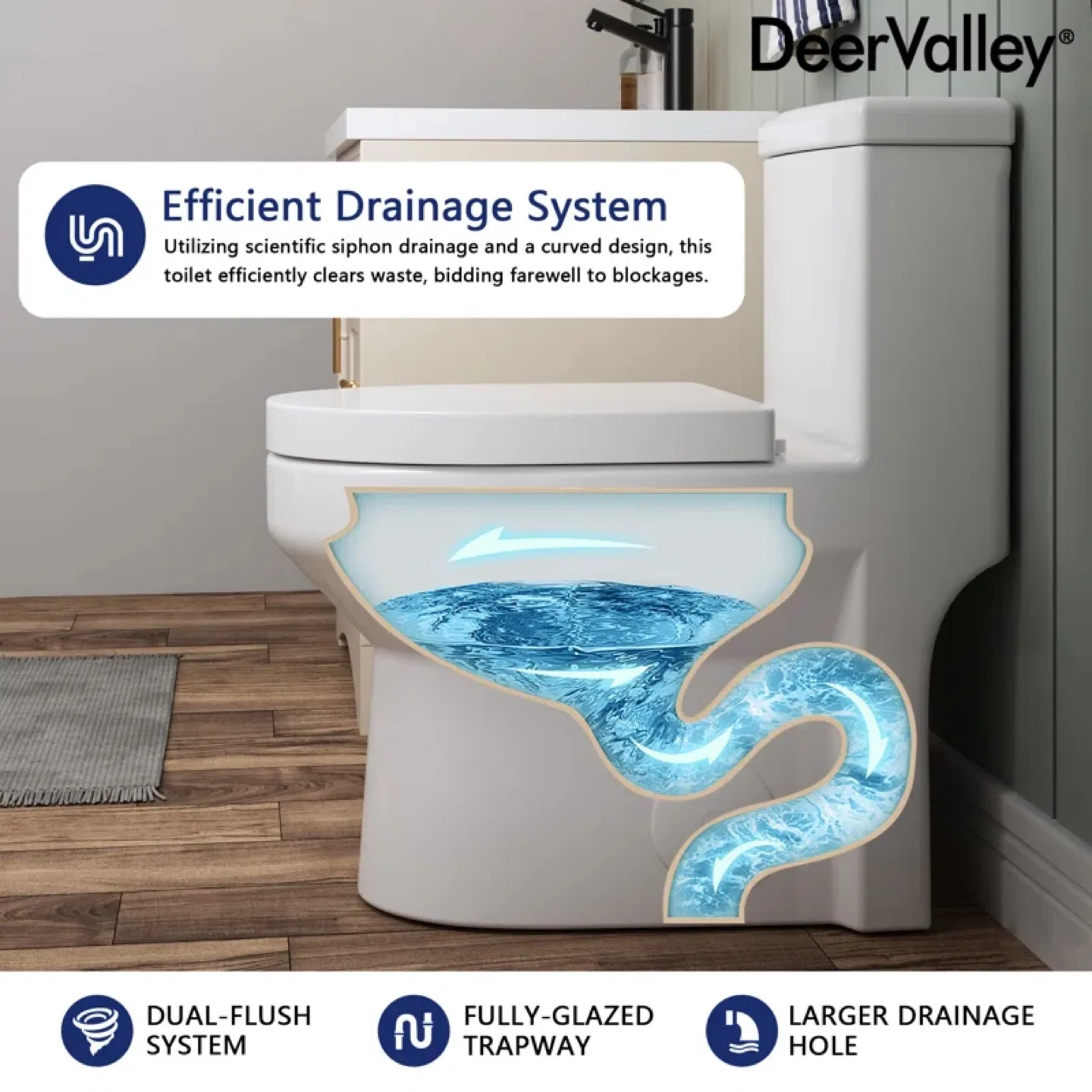 DeerValley Liberty 12" Small Round Toilet image indicator(6)