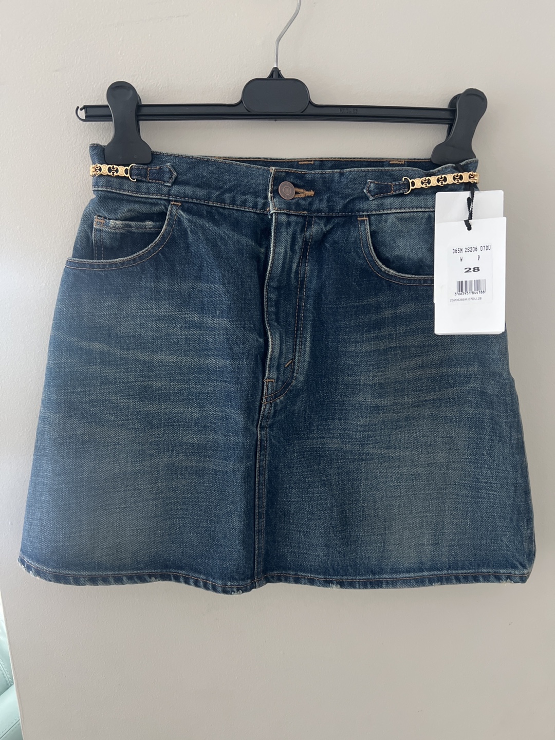 Celine Denim Mini Skirt, Size 28
