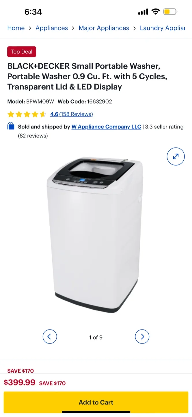 MOVING: Black+Decker Portable Washer - Very Good! image indicator(5)