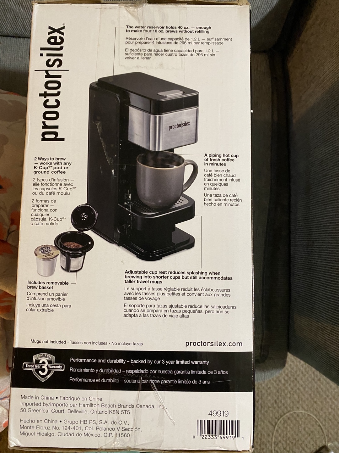 Proctor Silex Single-Serve Coffee Maker - New in Box! - photo 2