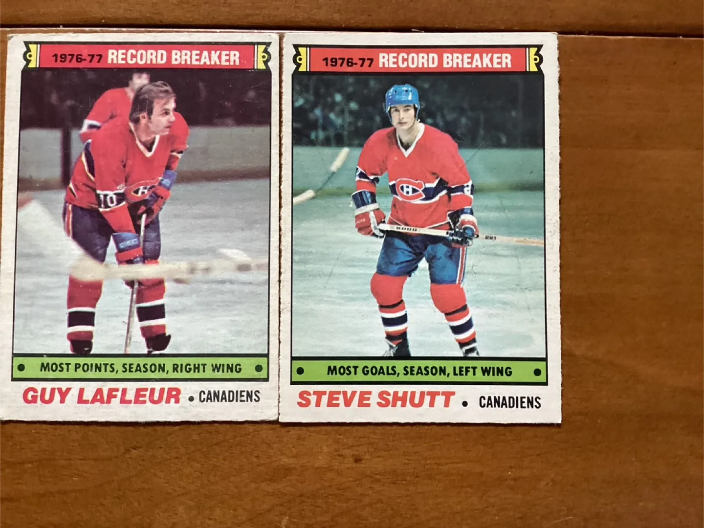 1977-78 OPC GUY LAFLEUR Card 214 & STEVE SHUTT Card 217 image indicator(3)