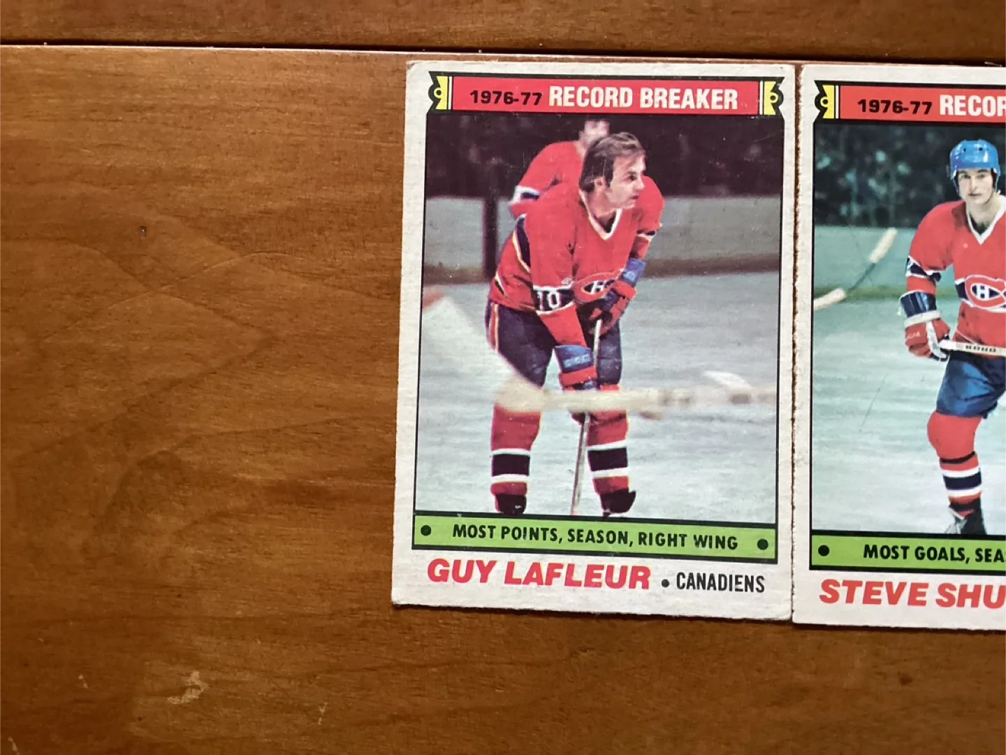 1977-78 OPC GUY LAFLEUR Card 214 & STEVE SHUTT Card 217 image indicator(2)
