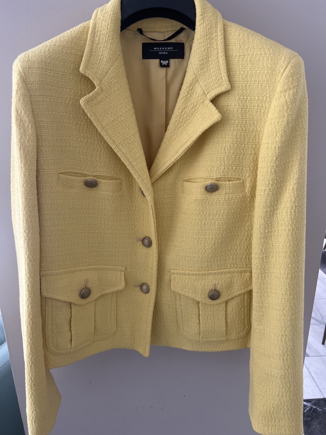 Weekend MaxMara Yellow Tweed Blazer