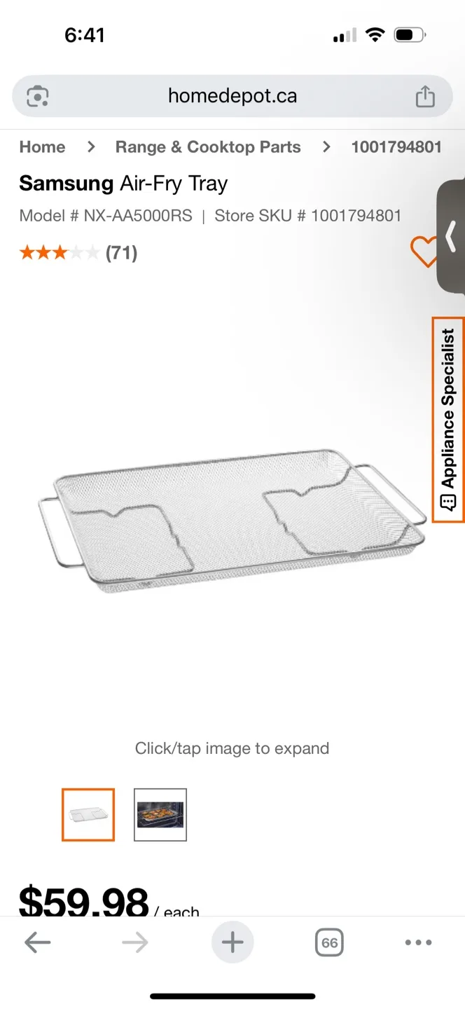 Samsung Air-Fry Tray NX-AA5000RS thumbnail