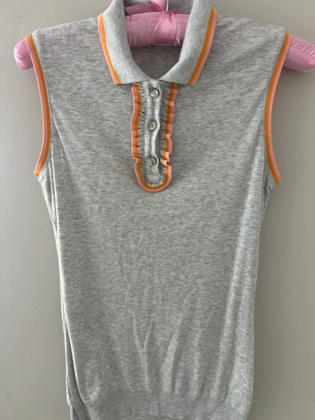 BOSS Sleeveless Polo Shirt - Grey thumbnail