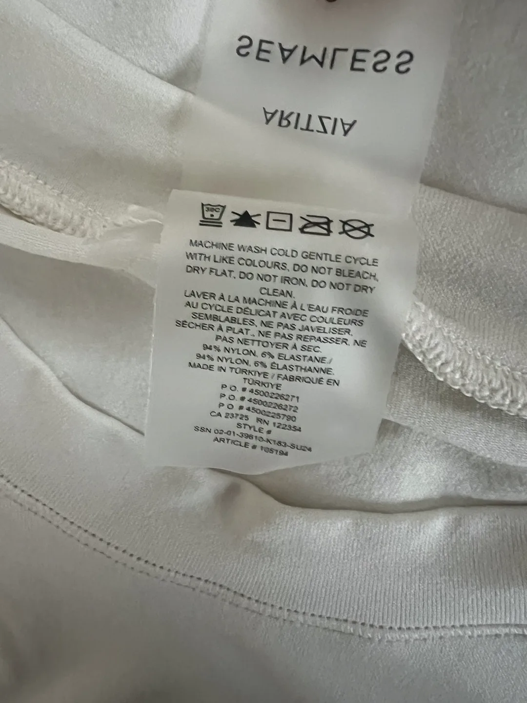 NWOT Aritzia White Seamless Cropped T Shirt Sz S image indicator(5)