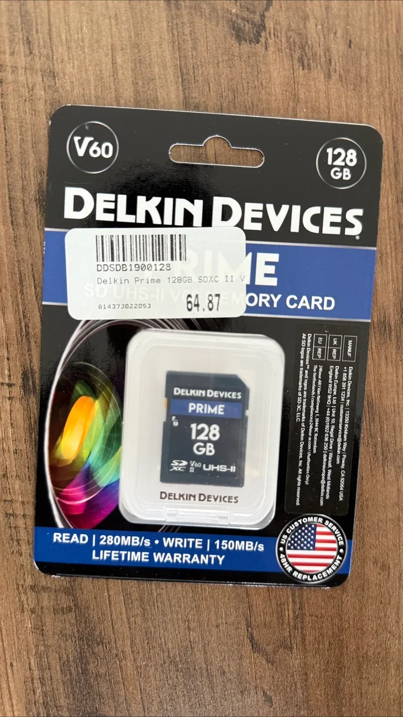 Delkin Devices Prime 128GB SDXC II V60 Memory Card thumbnail