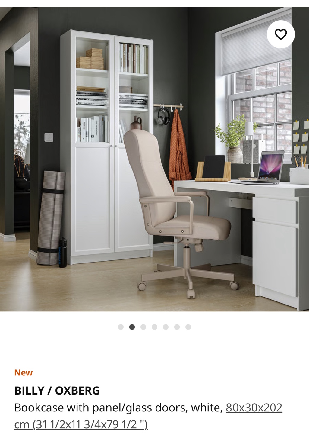 IKEA Billy/Oxberg White Bookcase with Glass Doors - photo 5