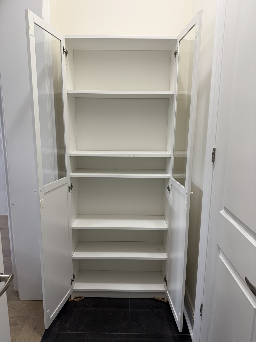 IKEA Billy/Oxberg White Bookcase with Glass Doors - photo 3