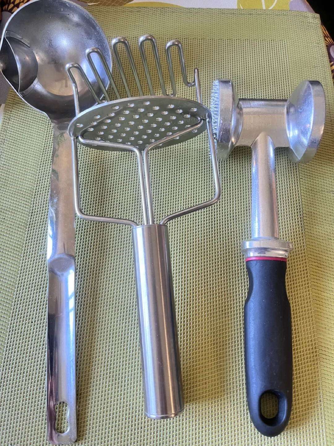 Kitchen Utensil Set: Ladle, Masher, Meat Tenderizer thumbnail