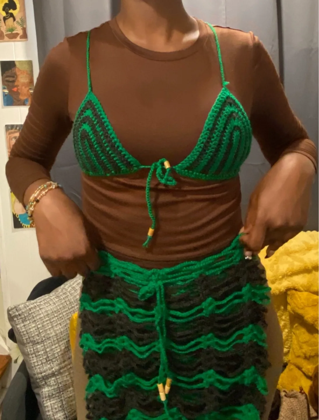 Handmade Crochet Top & Skirt Set thumbnail