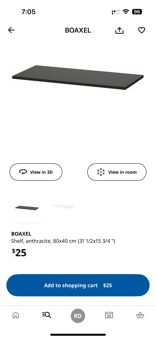 IKEA BOAXEL Anthracite Shelf 80x40cm - photo 2