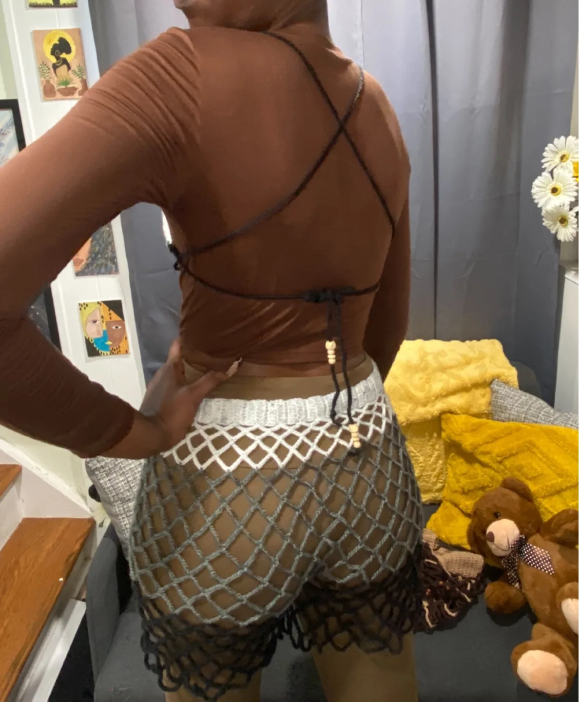 Handmade Crochet Set - Bra Top & Shorts thumbnail