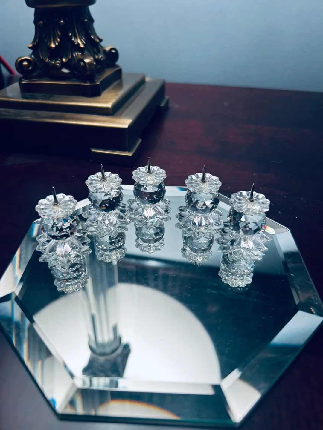 Antique Swarovski Crystal Candle Holders (Set of 5) thumbnail