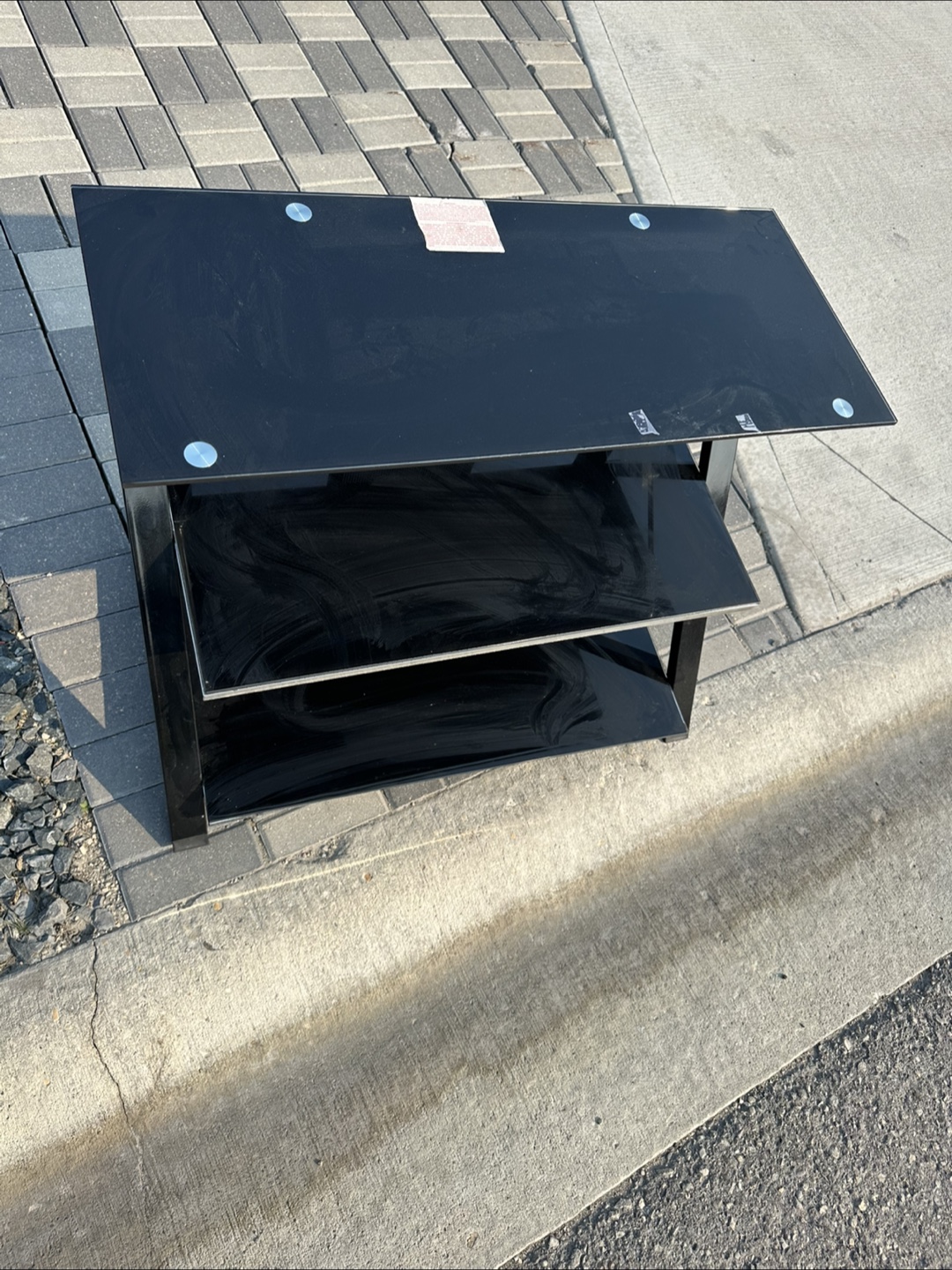 Black Glass TV Stand - photo 2