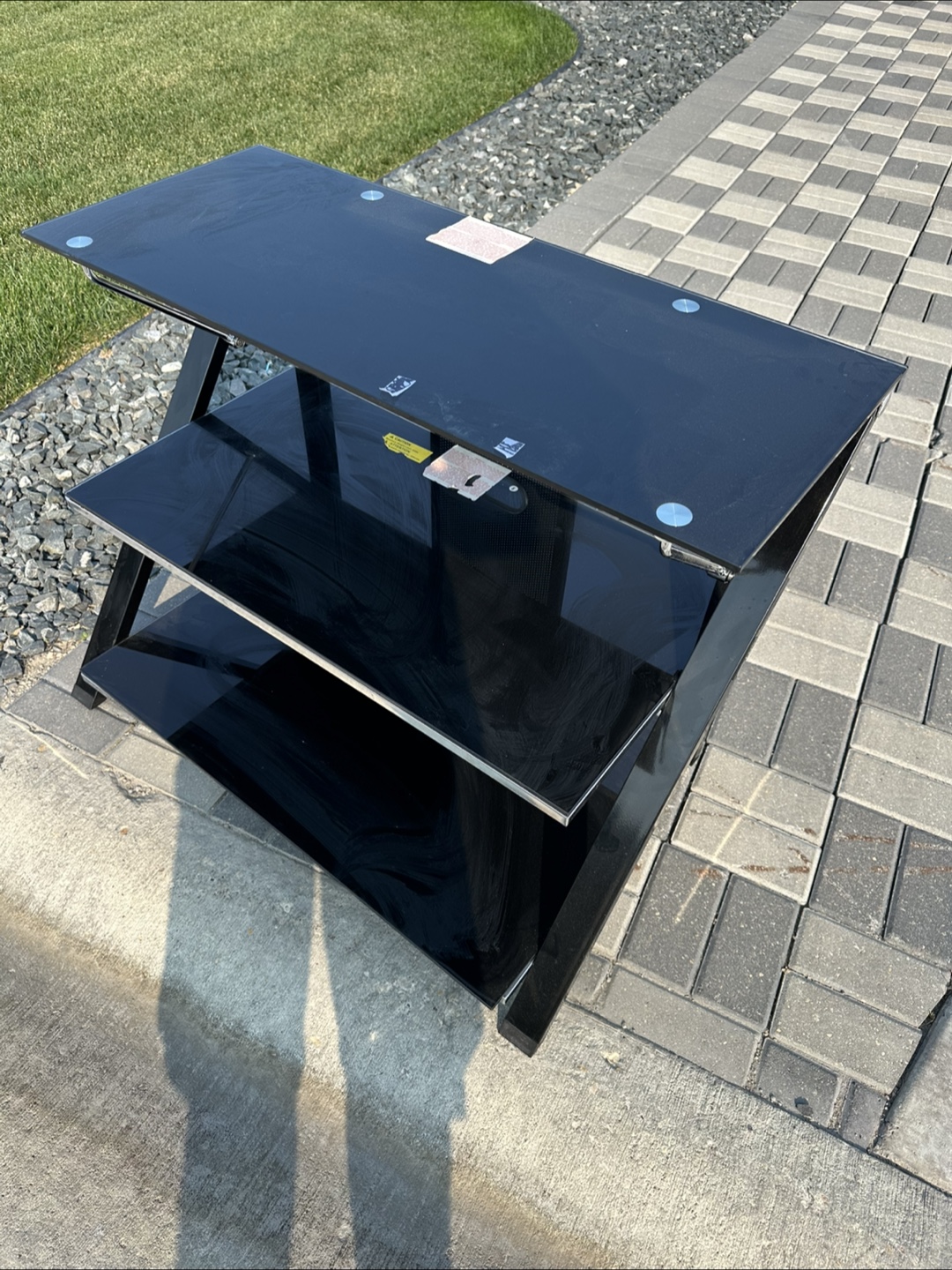 Black Glass TV Stand