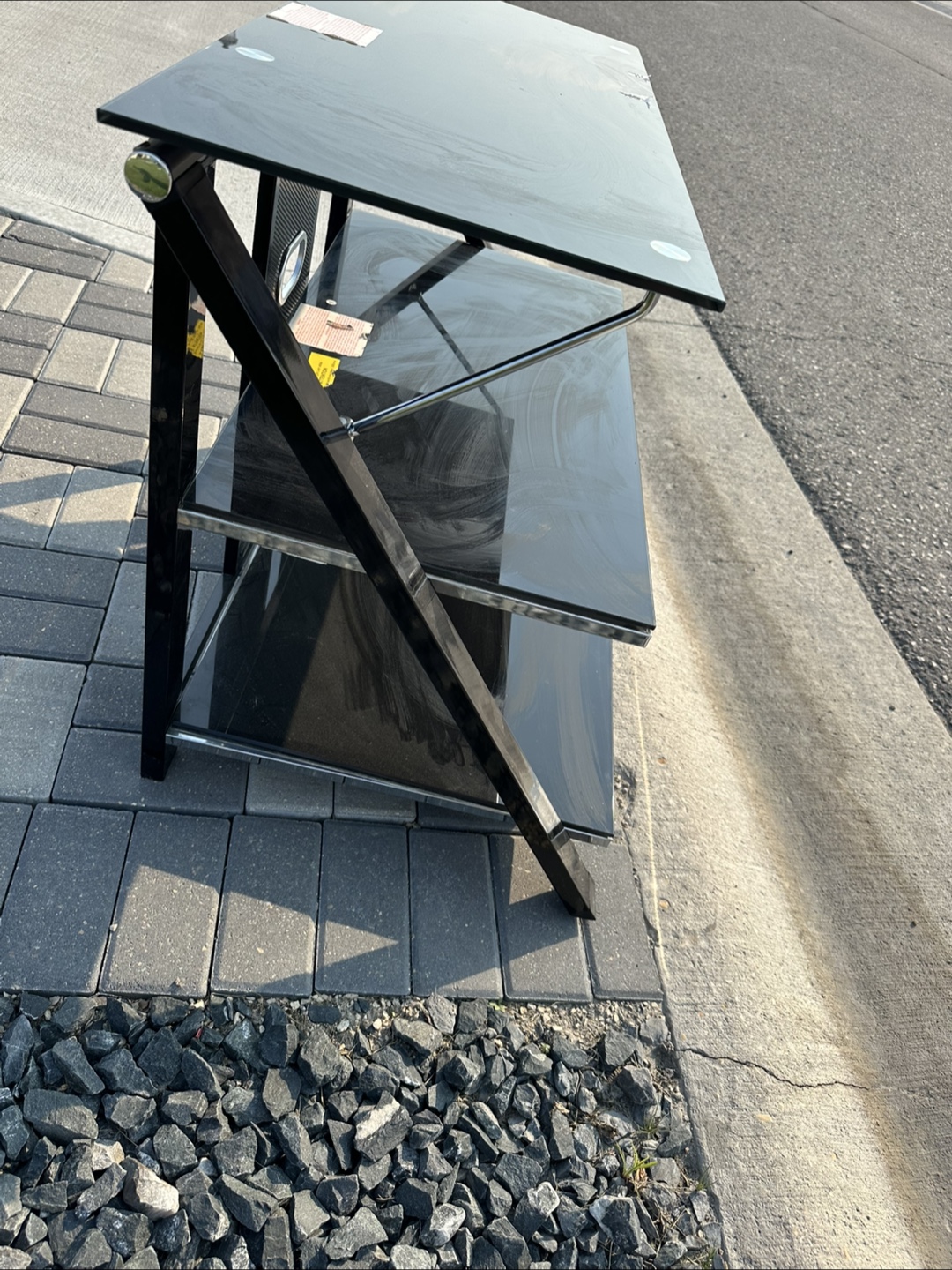Black Glass TV Stand - photo 3