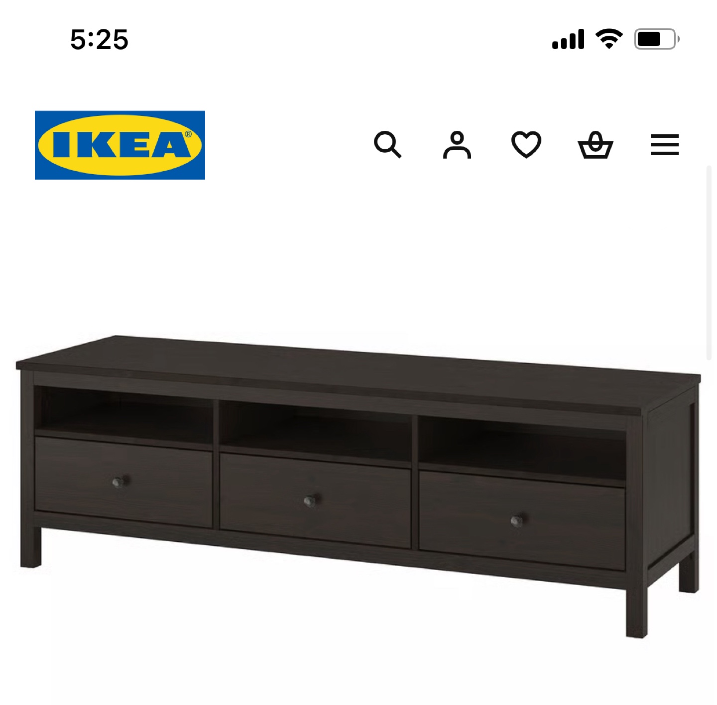 IKEA Hemnes Black-Brown TV Unit