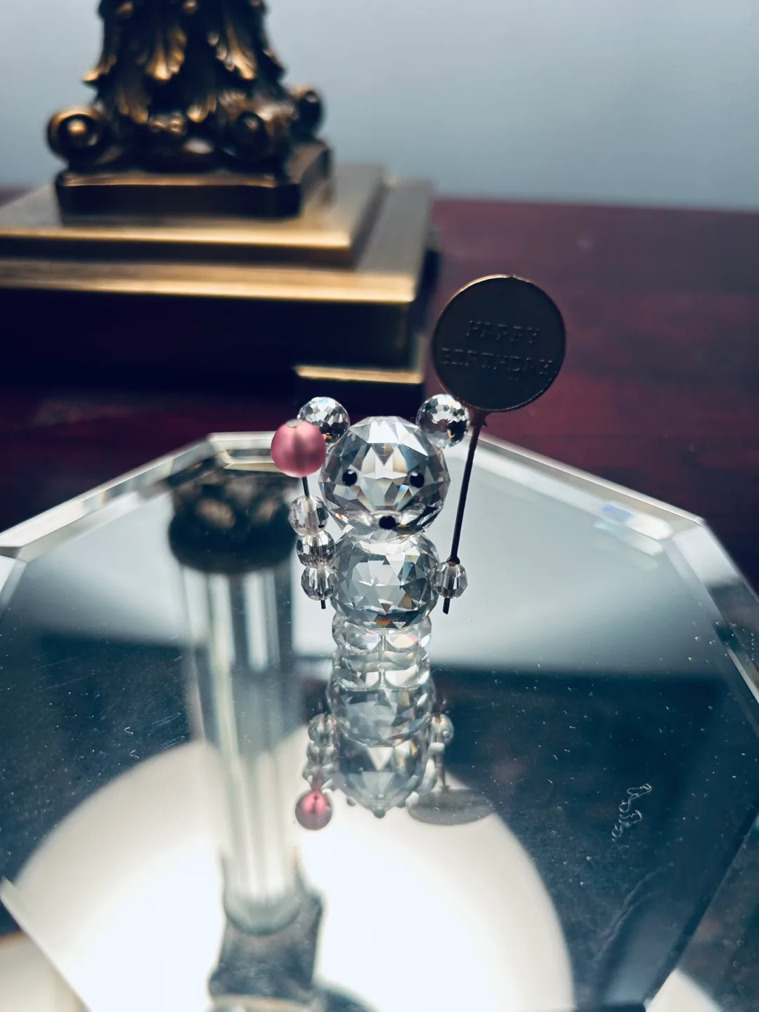 Crystal Bear with 'Happy Birthday' Sign thumbnail
