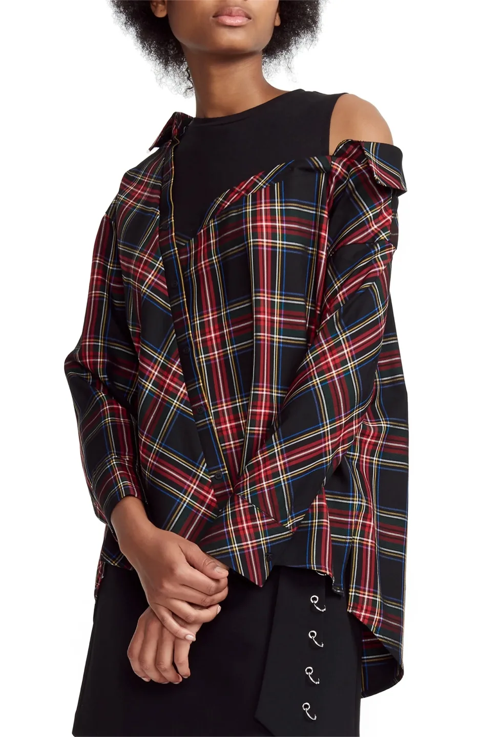 Maje Plaid Layered Look Top - Size 1 thumbnail