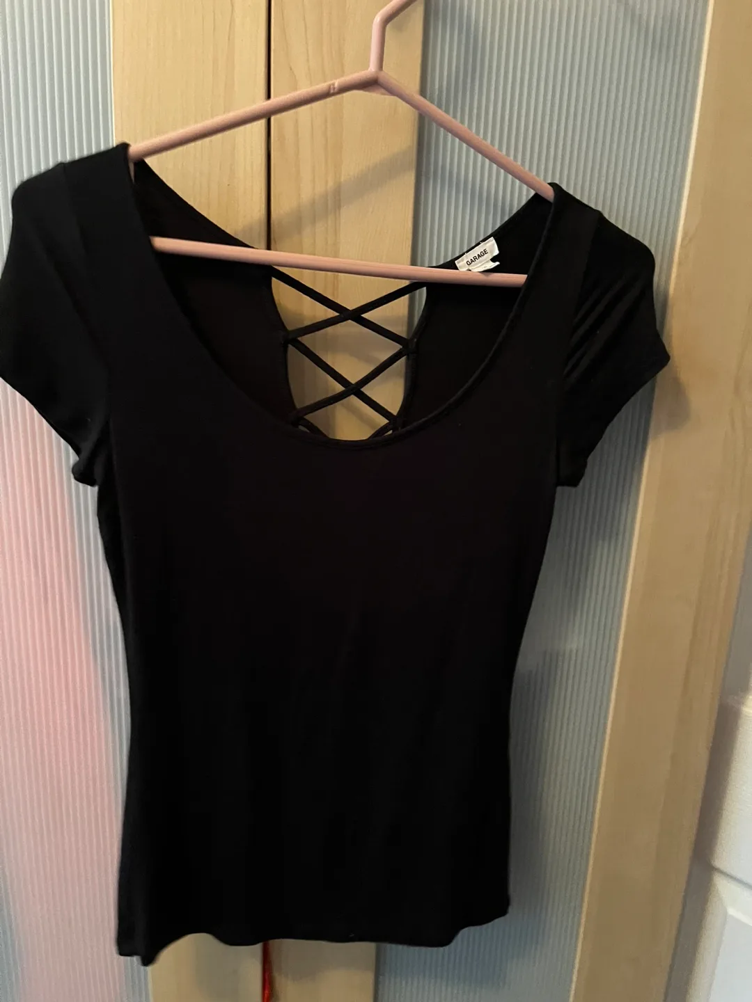 Garage Black Criss-Cross Back Top - Size S thumbnail