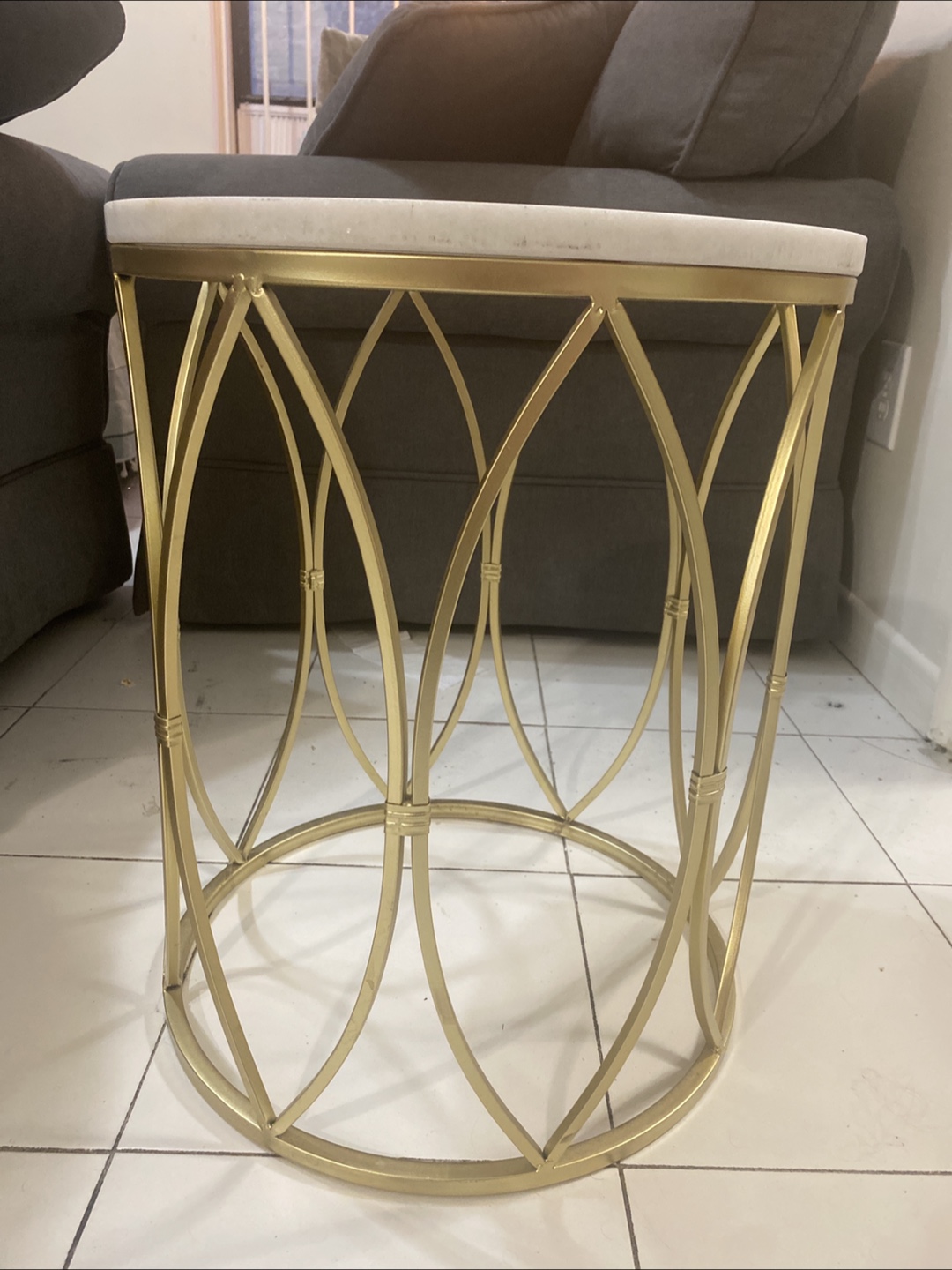 Gold & Marble Accent Table - photo 2