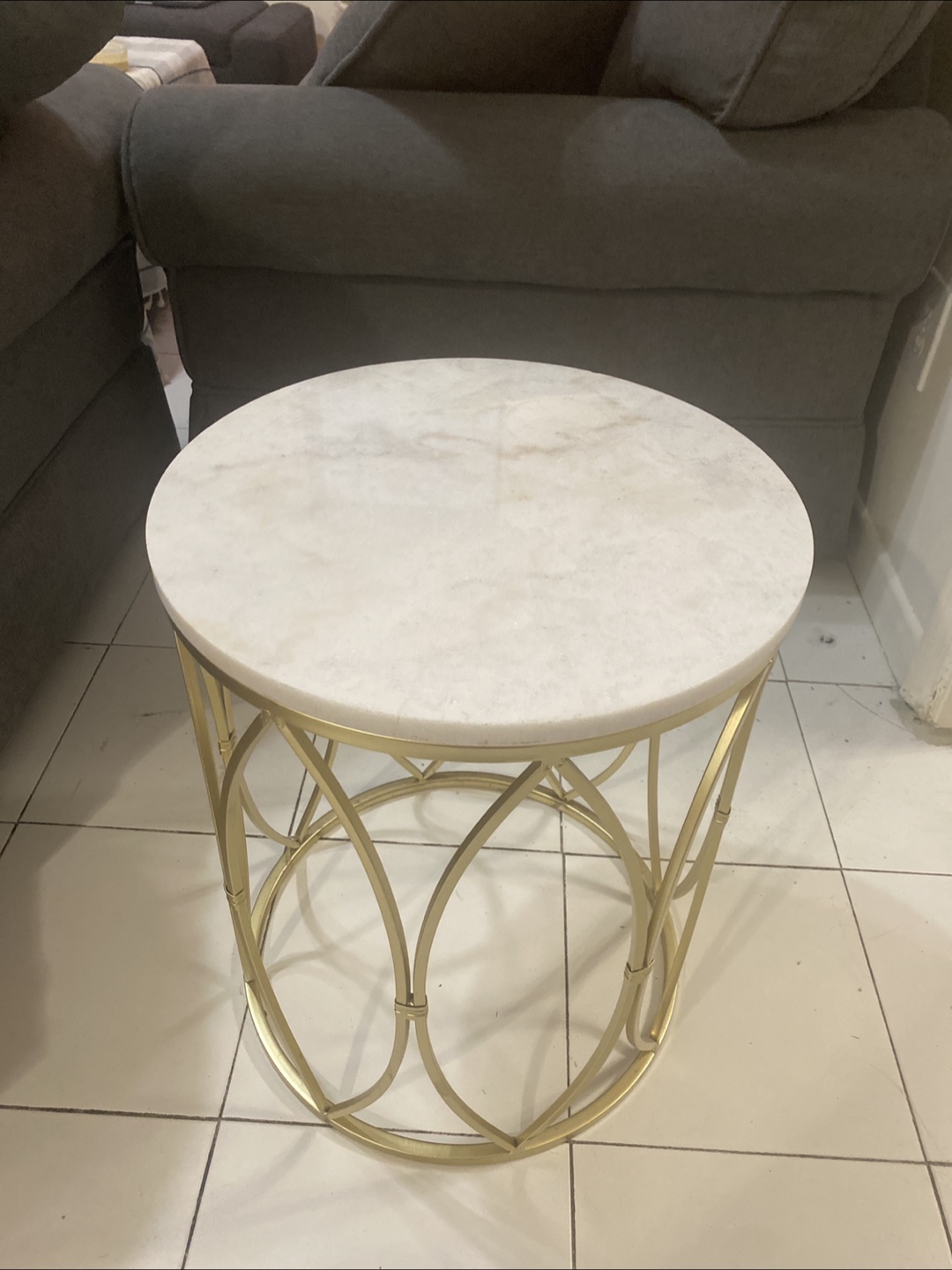 Gold & Marble Accent Table