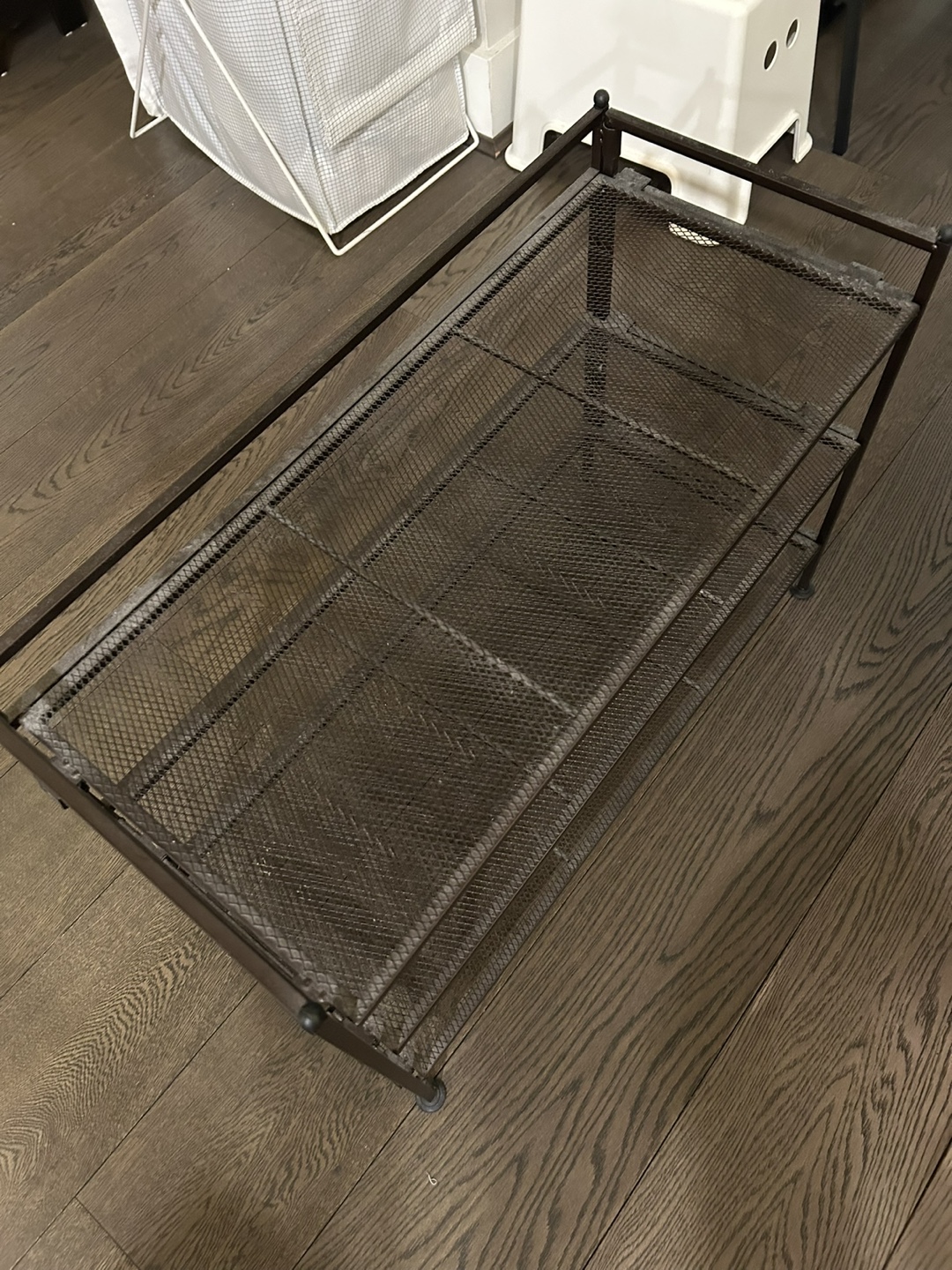 Metal Mesh 3-Tier Shoe Rack  - Brown
