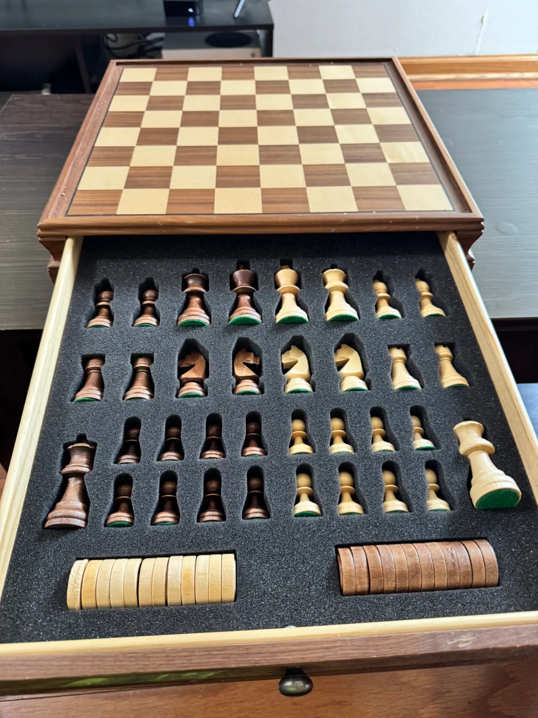 Wooden Chess Set with Drawer thumbnail