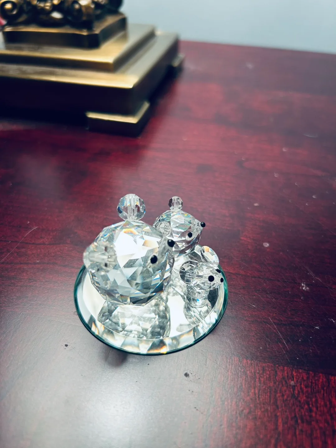 Swarovski Crystal Bear Family includes mirror and small mouse image indicator(2)