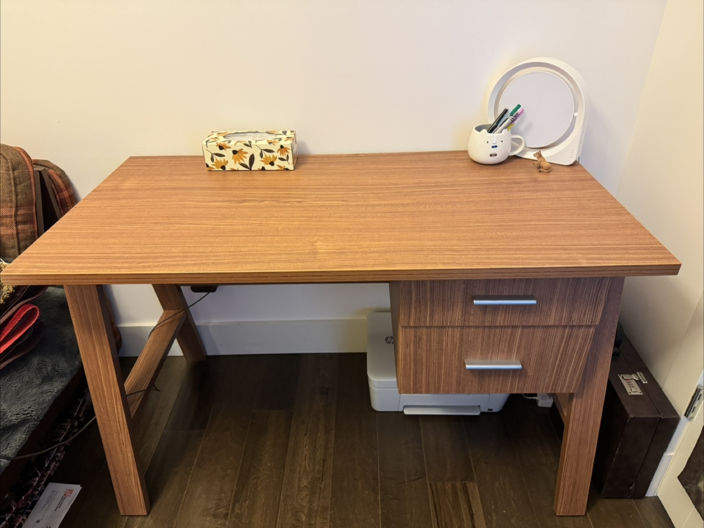 Wooden Desk & Bookshelf Set