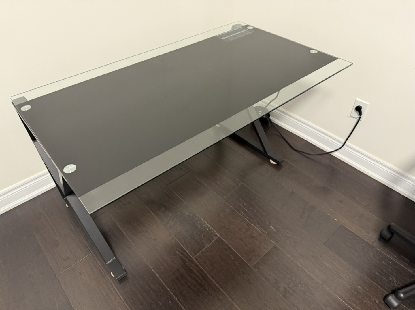 Black Glass Top Computer Desk - photo 2