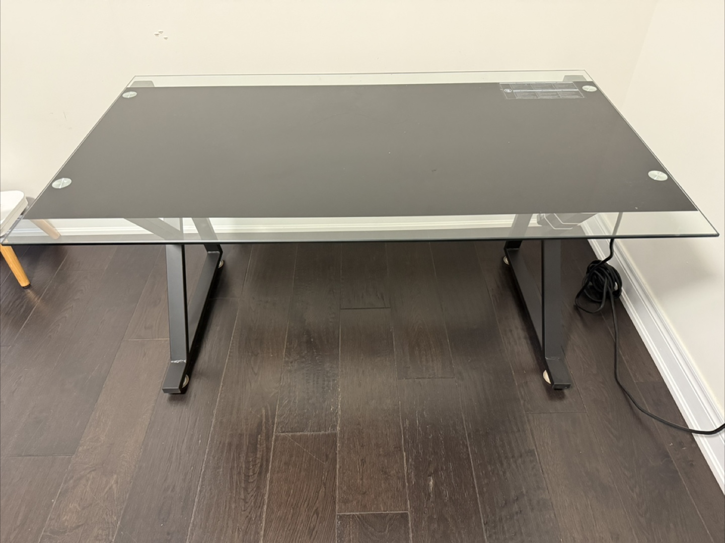 Black Glass Top Computer Desk