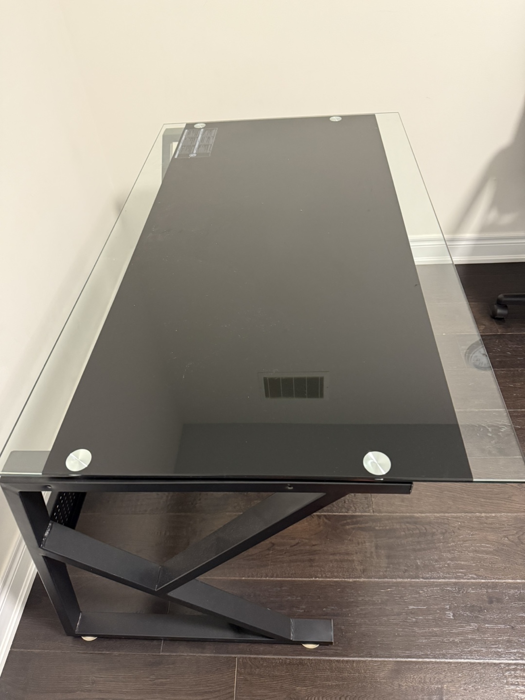 Black Glass Top Computer Desk - photo 3