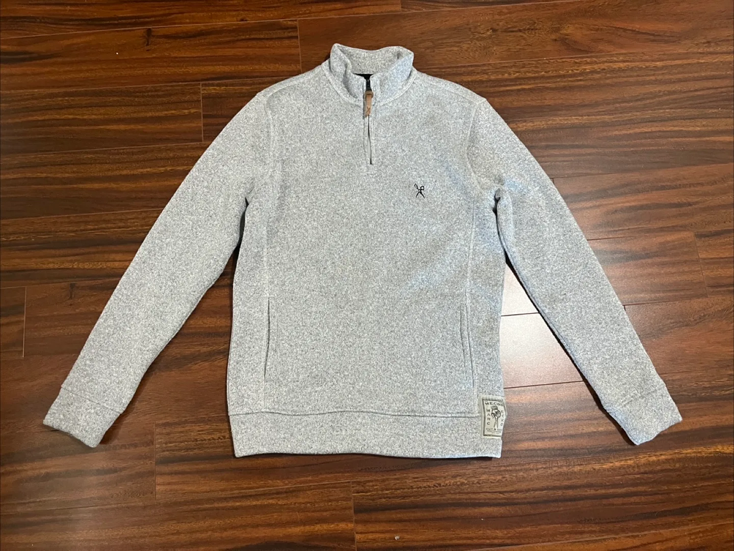 Marc Ecko medium men’s fleece quarter zip sweater, grey thumbnail