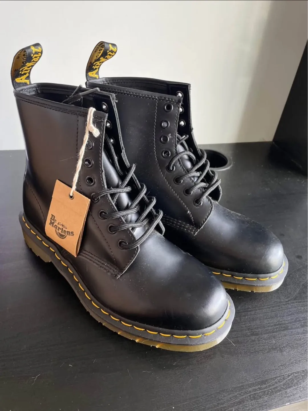 Dr. Martens 1460 Black Leather Boots - US Men's 8, Womens 9 thumbnail