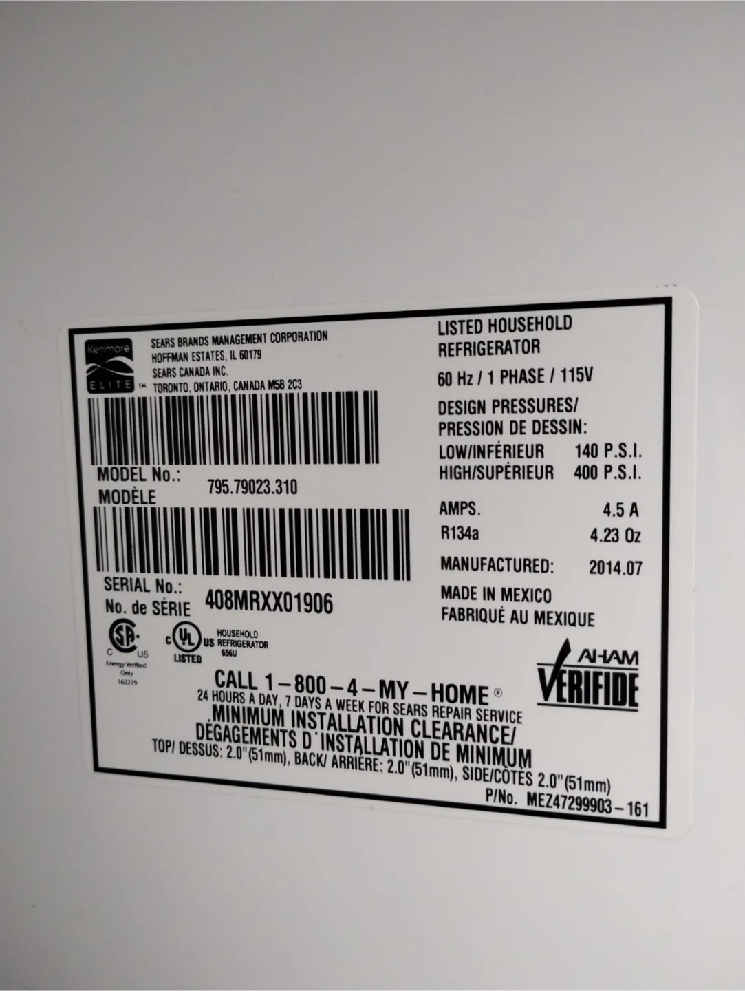 Kenmore Stainless Steel Bottom Freezer Refrigerator image indicator(6)