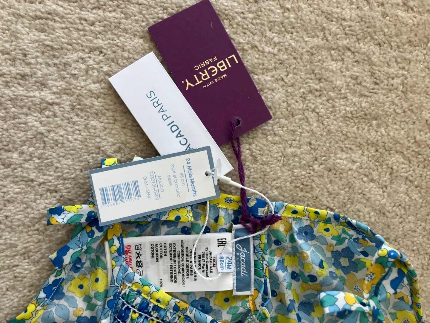 BNWT Jacadi Paris Floral Romper - 24 Months image indicator(4)