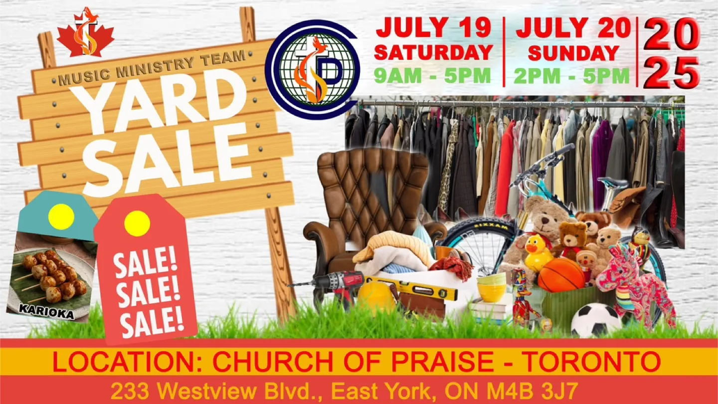 Yard Sale - Church of Praise Toronto thumbnail