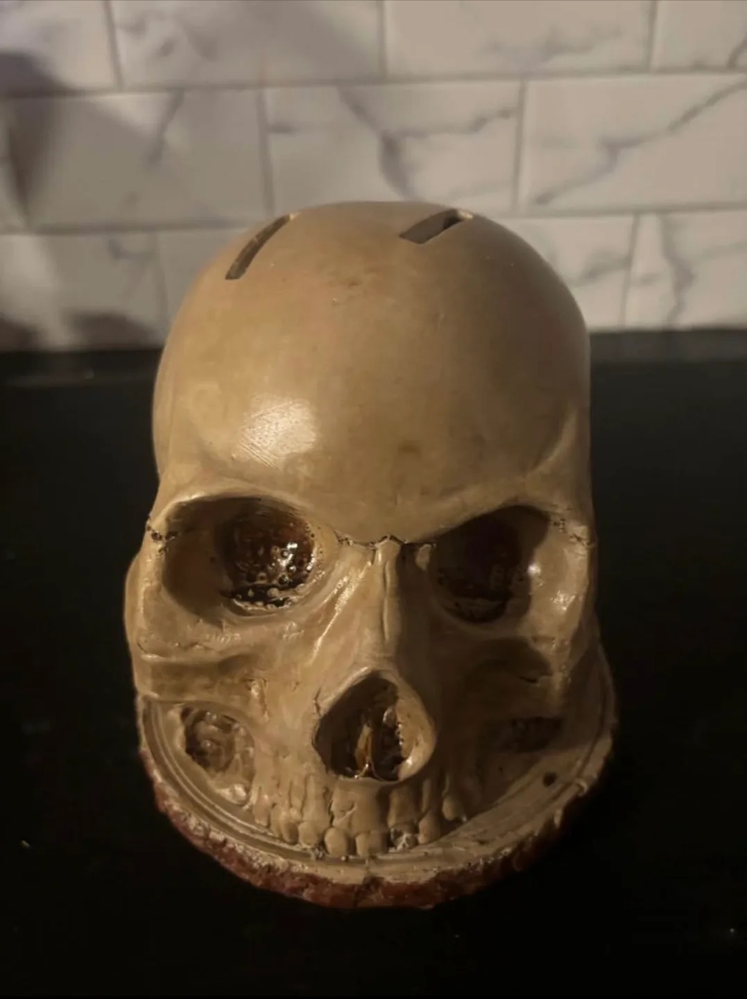Skull Knife Block with Wood Base thumbnail