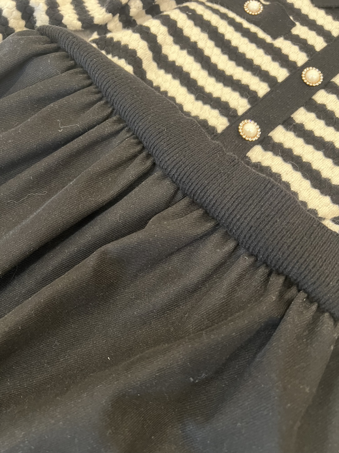 Striped Knit & Black Skirt Dress - photo 3