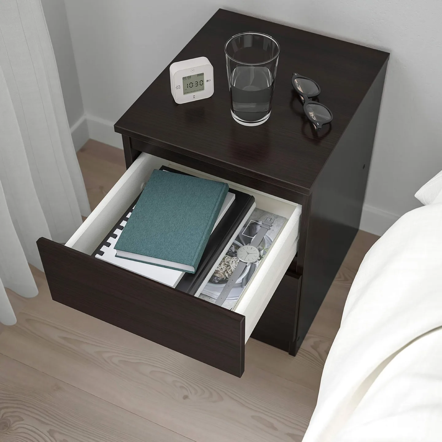IKEA Black-Brown Nightstand Kullen image indicator(2)